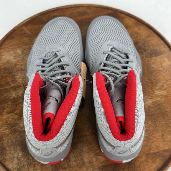 Asics Shoes Wm 10.5 Matblazer Piedmont Grey/Classic Red High Top Wrestling Boots - Picture 6 of 10